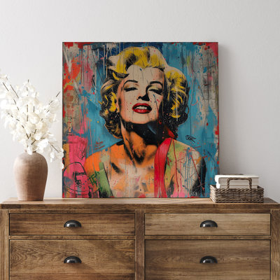 «Pop Urban Street» par Marilyn Monroe, graffiti éclatant, Portrait de la chambre de la jeune fille, impression sur toile encadrée