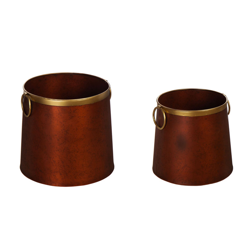 Ensemble de pot de fleurs en métal 2 pièces