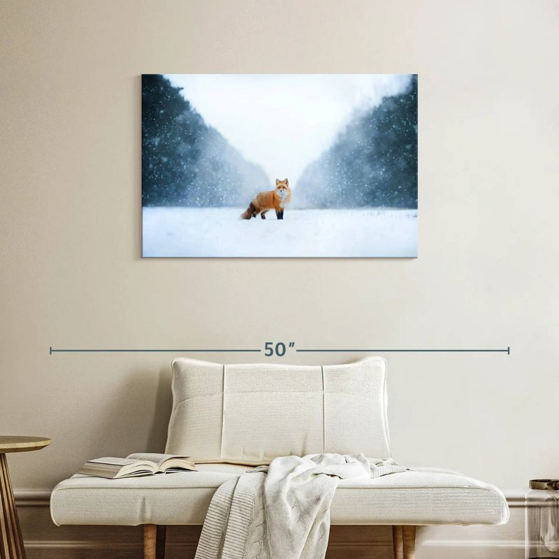 Brampt Red Fox In The Snow, 24" H x 36" W
