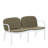 Roomfitters Luna Outdoor Plastic Loveseat Bench with Water Repellent Cushion, Modern White and Green
