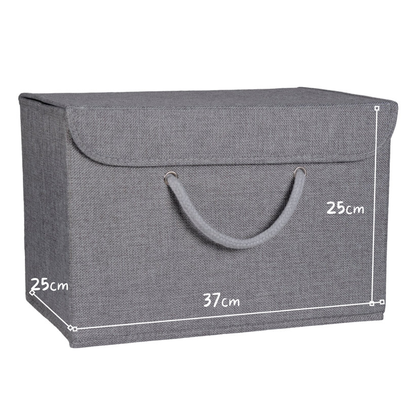 Marlow Home Co. Fabric And Canvas Storage Fabric Decorative Bin, Grey, Pack of 2