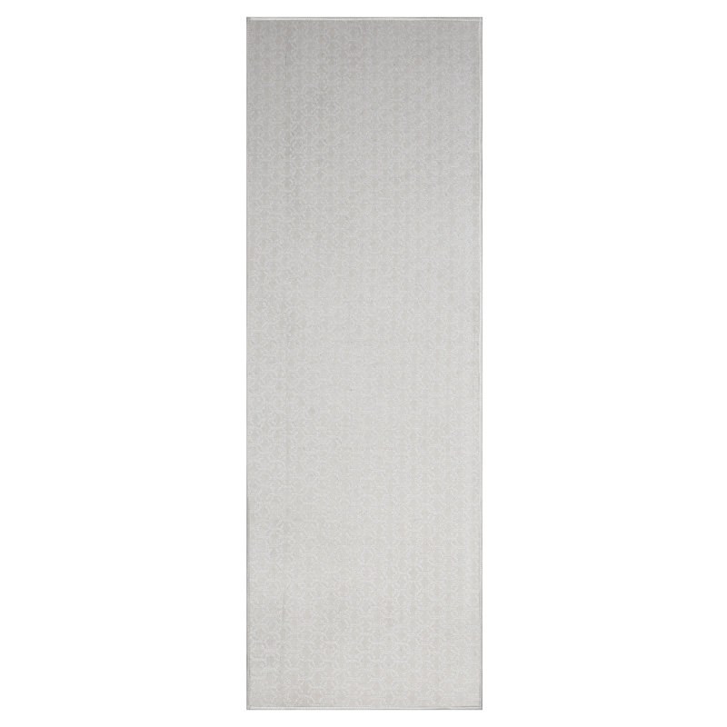 Tapis ivoire à motif géométrique, Tapis de couloir de 5 pi x 10 pi