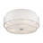 5 Light Brushed Nickel Large Semi-Flush With Hand Crafted Off-White Fabric Hardback Shades-2047730558