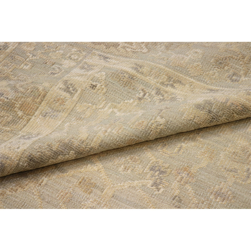 Oushak Hand-Knotted Blue Wool Area Rug, Rectangle 8'3" x 10'1"