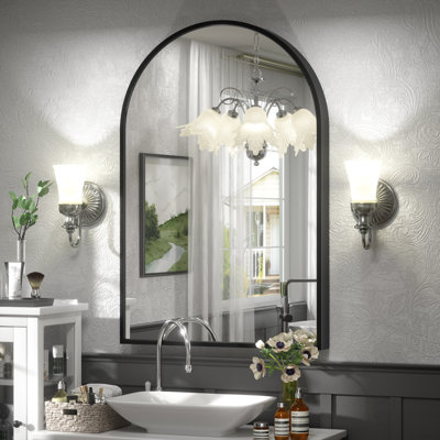 Amara Tempered Glass and Aluminum Alloy Framed French Cleat Mounted Wall Mirror with 5-Year Warranty