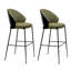 Chaise d'appoint à dossier noir et vert uni (ensemble de 2)-1239055957-1239055956