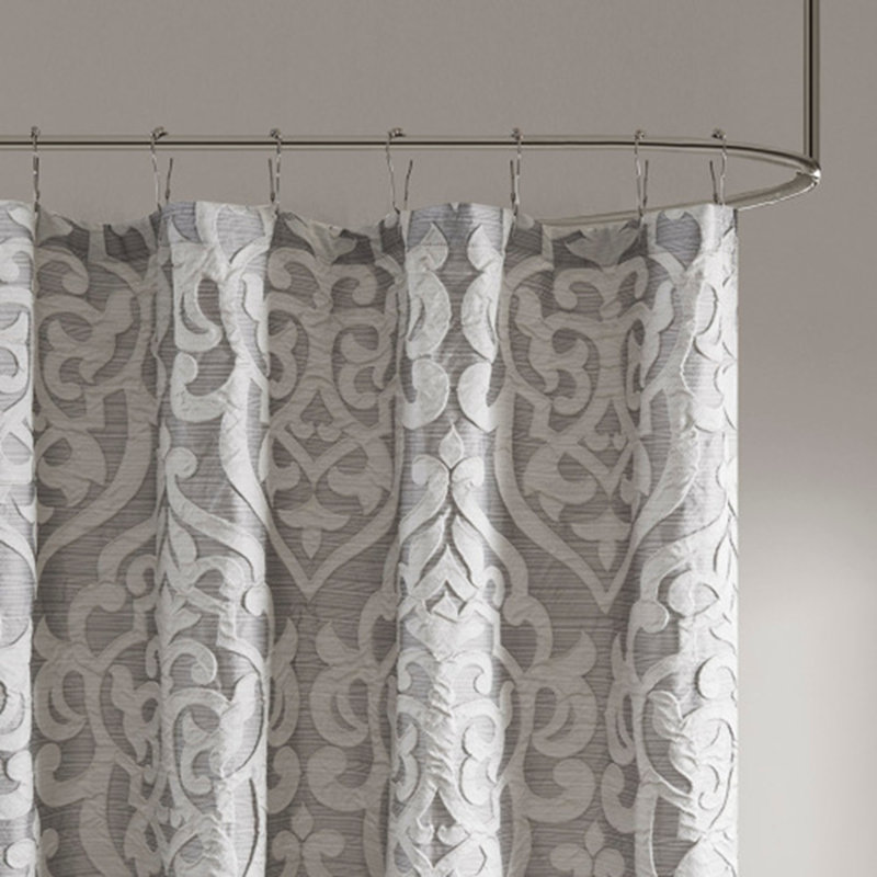 Jacquard Shower Curtain, Silver