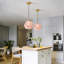 Luminaire suspendu 1 lumière fleur rose