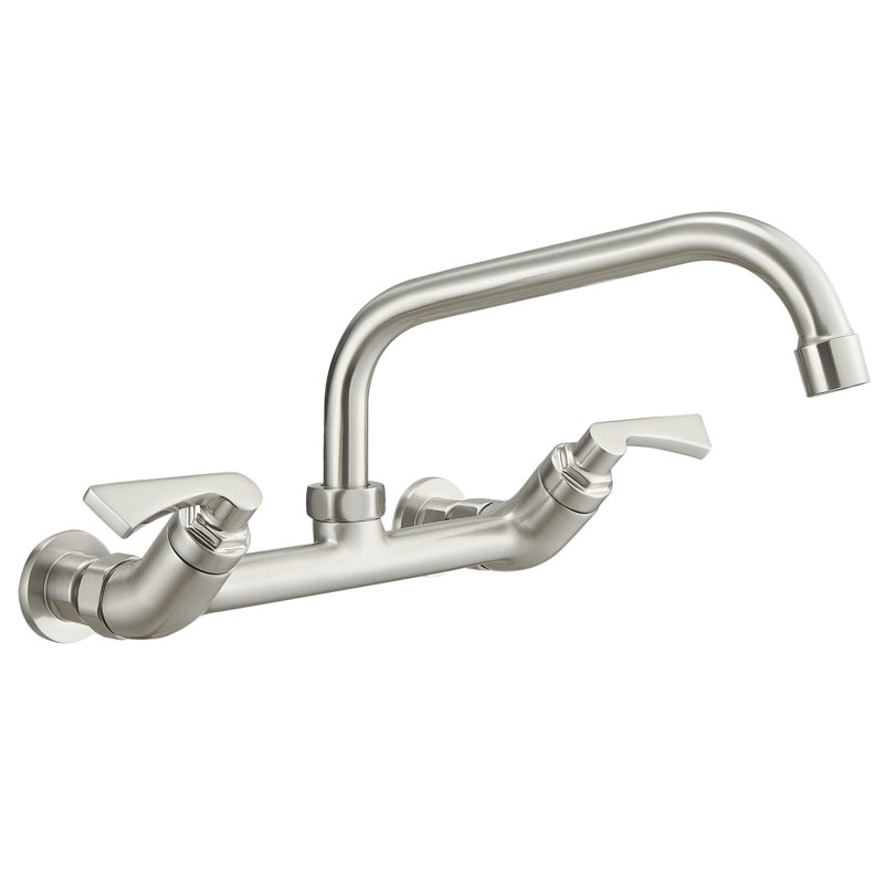 Robinet d'évier de cuisine à deux poignées avec bec pivotant 8 "Wiz