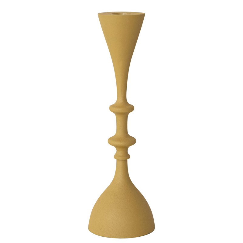 Porte-bougie en aluminium et bois récupéré