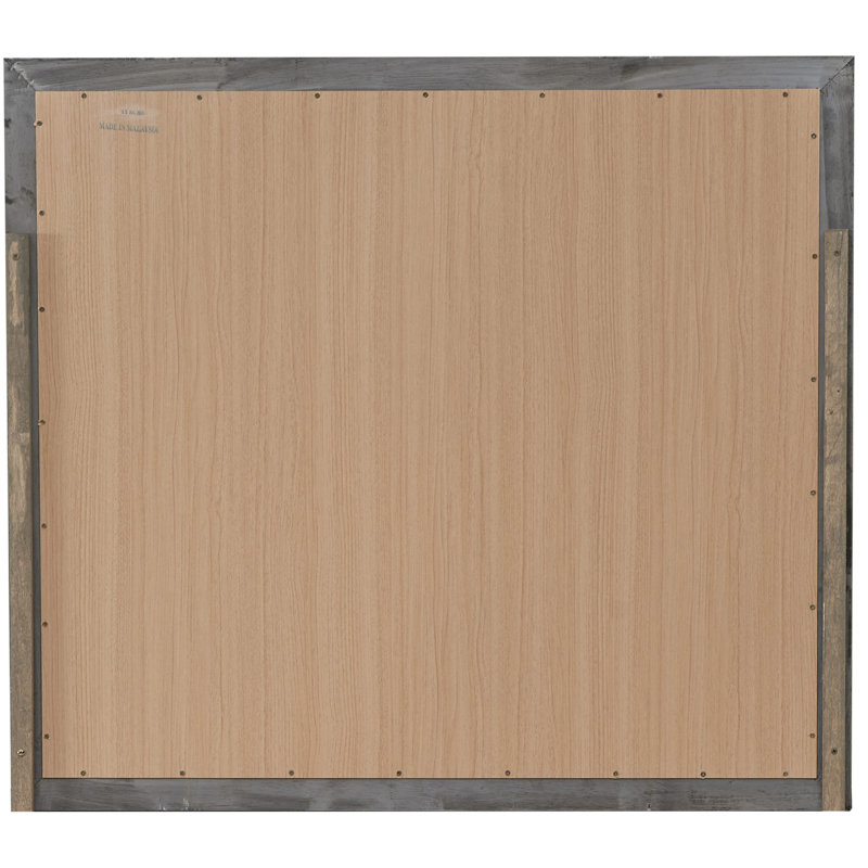 Miroir mural contemporain, 39,03 po x 35,03 po, Gris