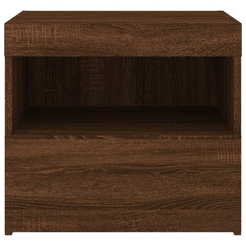 Nirmal 50cm W Manufactured Wood Bedside Table, Black, Individual