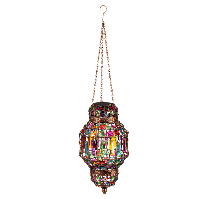 14.96'' Solar Powered Integrated LED Outdoor Hanging Light