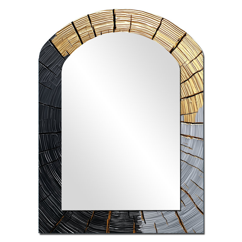 «Golden Roots», miroir mural asymétrique traditionnel, 34 po x 25 po