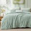 Ensembles d'édredon pour grand lit - 3 pièces de literie molletonnée vert sauge moelleux, esthétique rayée confortable pour les chambres modernes et d'invités, décoration intérieure de luxe toutes saisons-100517525-114316021