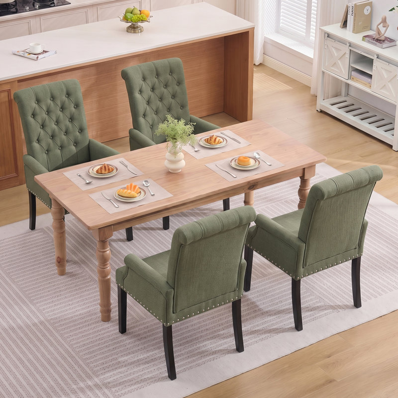 Fauteuil Amdad, Lin, Vert, Noir