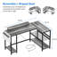 Bureau en L avec prise de courant et lumières DEL, tablettes de rangement et support pour écran pour le bureau à domicile-1401223700