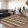 Machine Washable Indoor/Outdoor Christmas Reindeers Xhevrie Green Rug