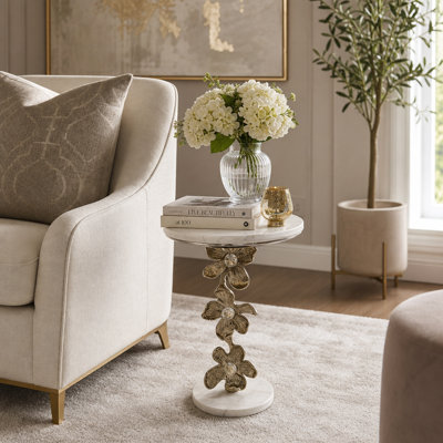 Table d'appoint Elegant Sculptural Marble Accent