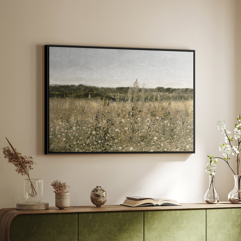 Paysage rétro - DCLXVII, toile tendue avec châssis encadré, Noir, H 27 po x l 41 po