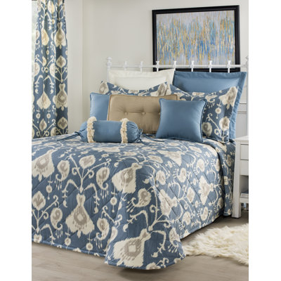 Delhi Contemporary Cotton Ikat Bedspread 