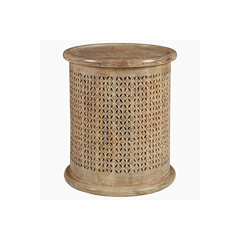 Dopson Solid Wood End Table, White Wash