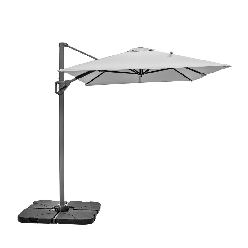 Aarne 300cm X 200cm Rectangular Cantilever Parasol, Light Grey