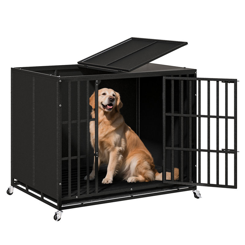 Cage à cage robuste pour chien, H 32,2 po x l 42,4 po x P 29,6 po