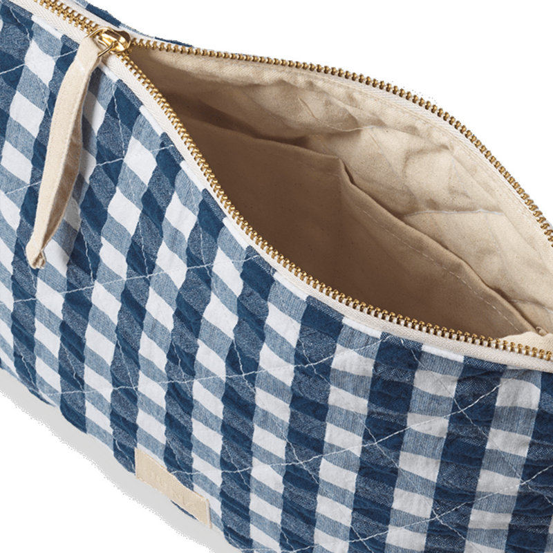Baek And Bolge Karla Toiletry Bag 11.8", Dark Blue/White