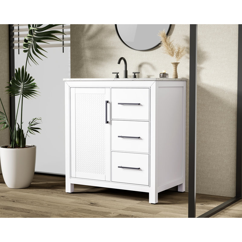 Meuble-lavabo simple 32 po, Blanc
