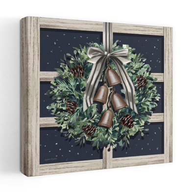 Jingle Bells Wreath Modern Farmhouse Vintage Holiday Art Holiday Modern Farmhouse Art