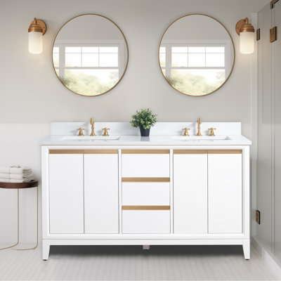 60 Double Bathroom Vanity with Top
