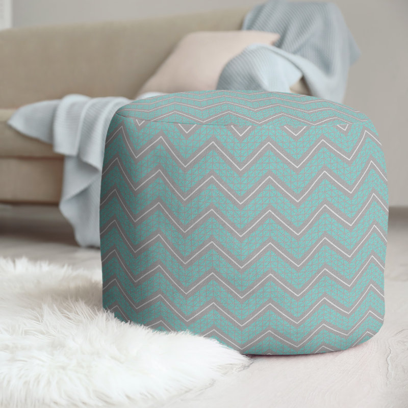 Upholstered Pouf, Dark Teal