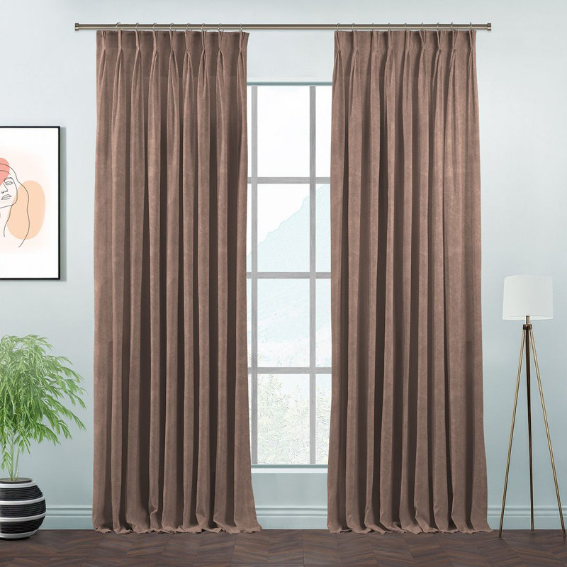 Room Darkening Single Curtain Panel, Cinnamon Brown, 150 W x 350 D cm