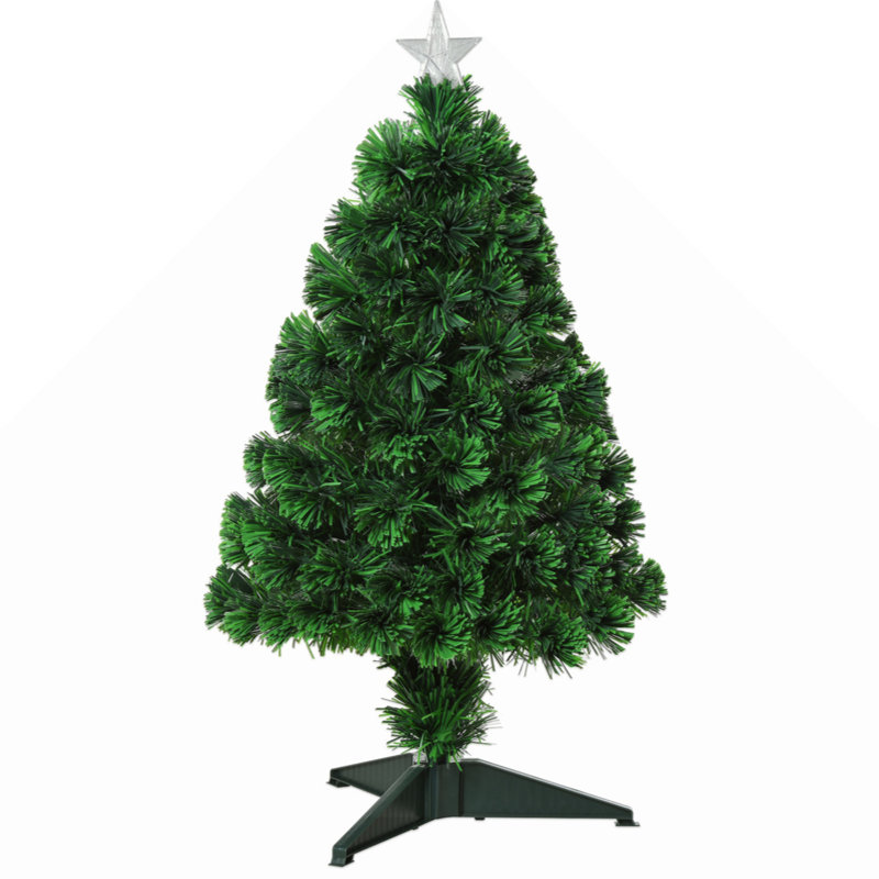 2.5Ft Tall Pre-Lit Douglas Fir Tabletop Artificial Christmas Tree With Realistic Branches, Fibre Optic LED S And 85 Tips,