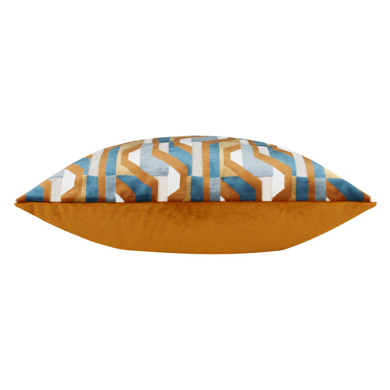 Metro Prism Geometric Square Cushion, Feather, Orange/Blue