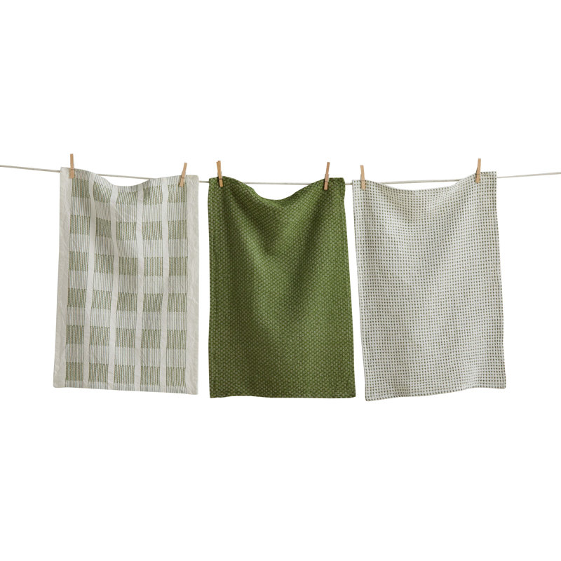 Sonoma Green Dishtowel Set  Kitchen Textiles, Everyday Use, Machine Washable, Soft and Absorbent, Green