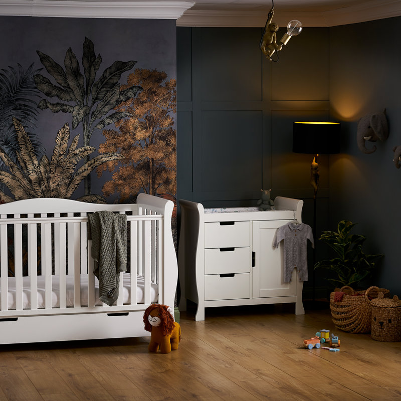Stamford Luxe Cot Bed 2-Piece Nursery Furniture Set, White