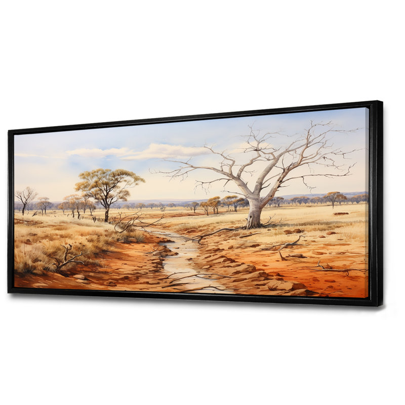 Paysage australien australien I - Australie, art mural, Cadre flottant noir, H 28 po x l 60 po x P 1,5 po