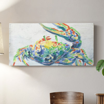 Crabe arc-en-ciel I - Toile tendue avec châssis - Prêt à accrocher