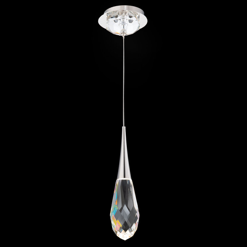 Hibiscus 1 Light LED Mini Pendant, Polished Nickel