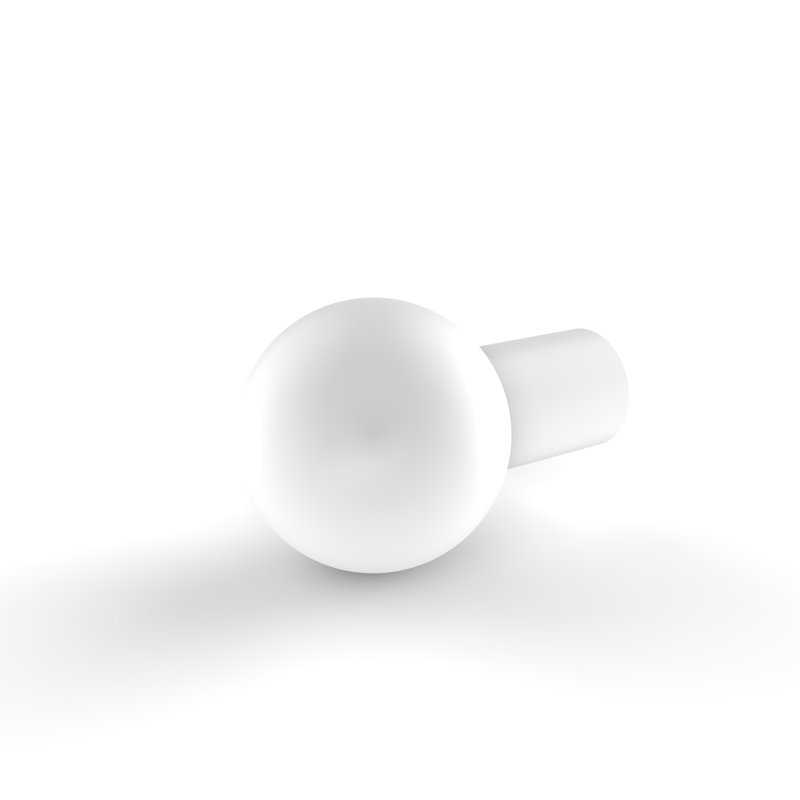 Poignée ronde de 1 po de diamètre, Blanc mat
