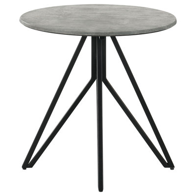 Hadi Cement And Gunmetal Round End Table