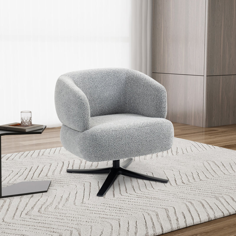 Fauteuil demi-tonneau pivotant rembourré, Grey