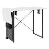 47.75'' x 23.5'' Foldable Sewing Table with Sewing Machine Platform and Wheels
