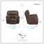 Fauteuil inclinable électrique en microfibre polie moderne et contemporaine de 44,5 po avec commande d'alimentation à une touche et port de charge USB Lineham-296024526-296024524-306192969