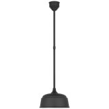 Thomas O'Brien, "Academy Pendant in Matte Black with 16" Soft Copper Rockhouse Shade