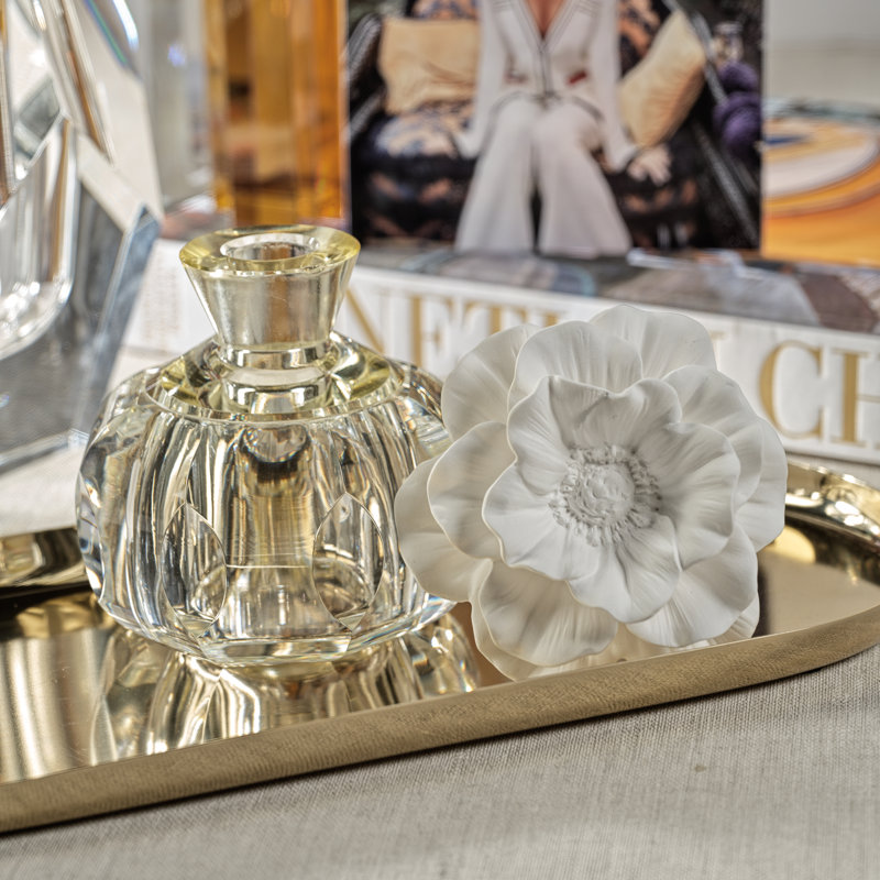 Elegant Crystal and White Porcelain Flower Diffuser