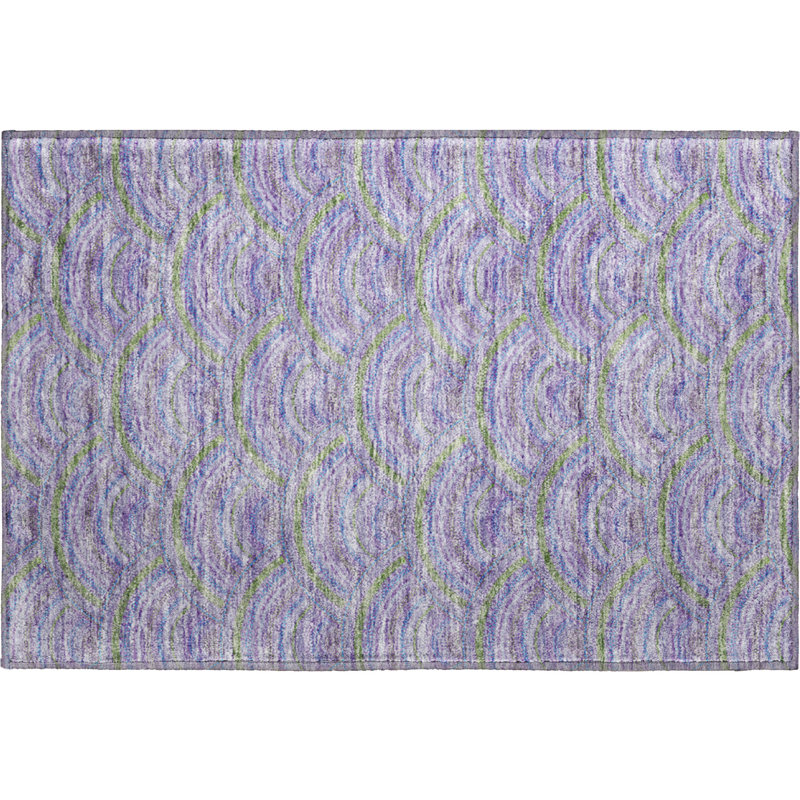 Premium Machine Washable Prisco Lavender Rug, Rectangle 1'8" x 2'6"