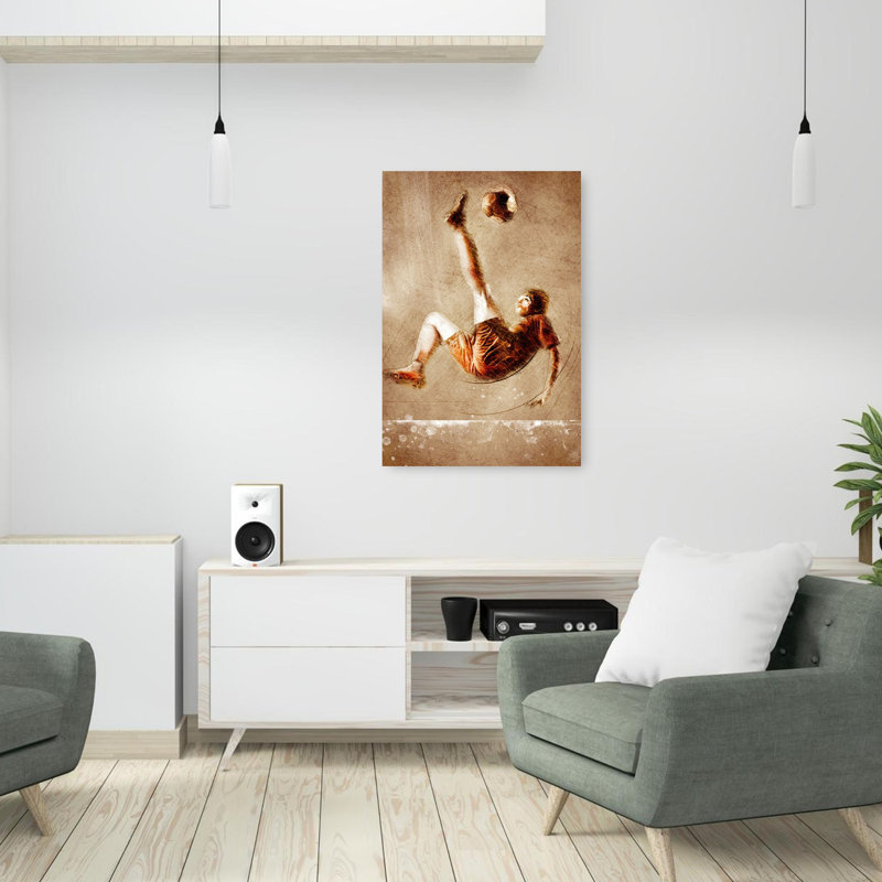 Soccer Soccer Kick, art mural contemporain, 36" H x 24" W